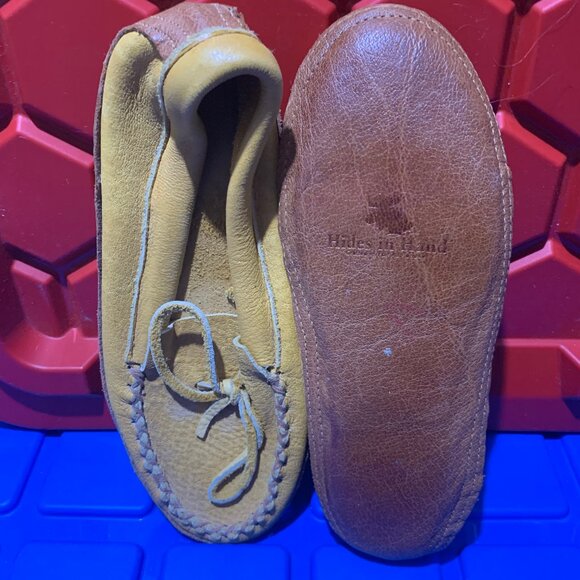 VINTAGE HIDES IN HAND LEATHER HOUSE SHOES SIZE 10 - Picture 6 of 10